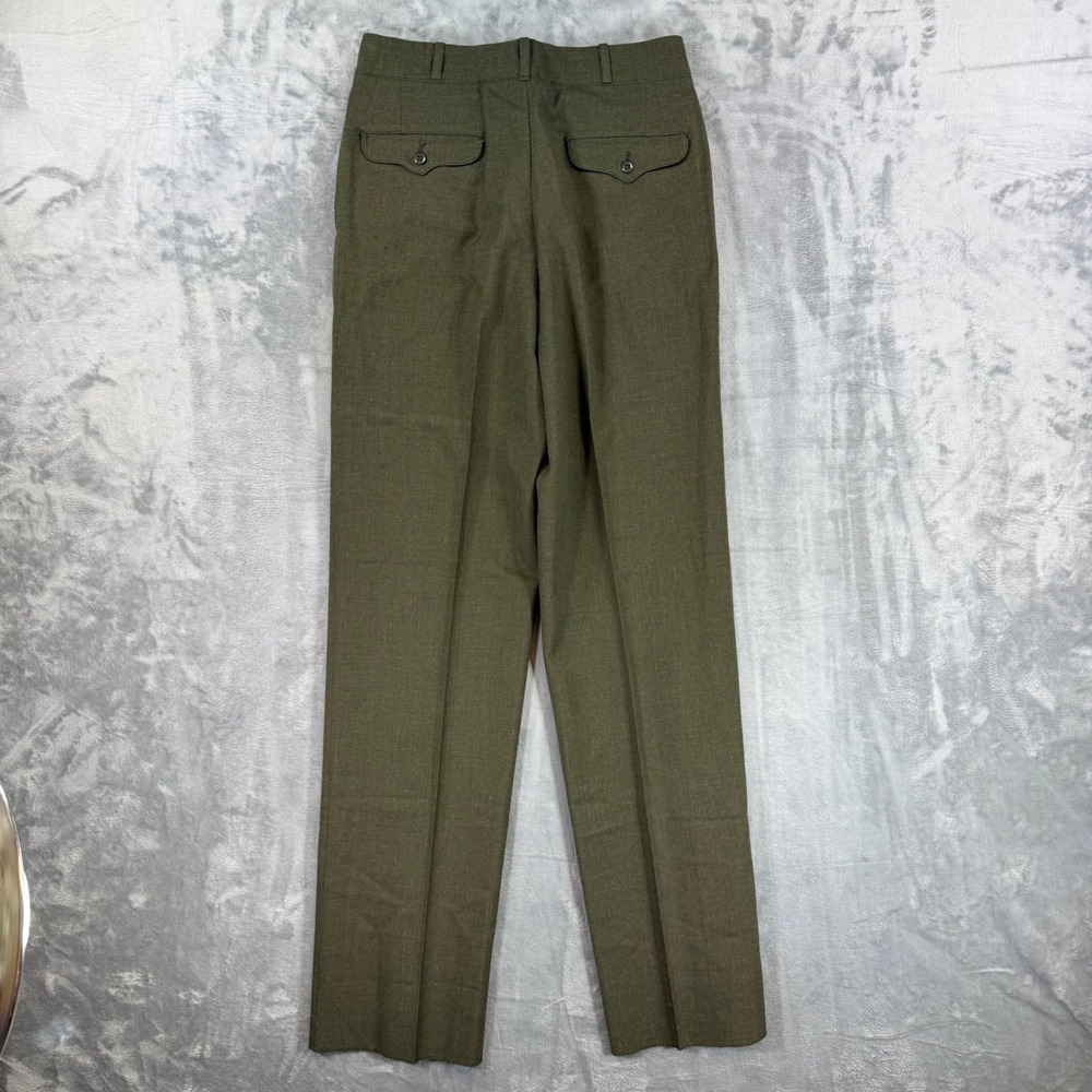 Vintage US Army Wool Serge Trousers Men's 32x36 Green Type II Stein-Way 1968 - Picture 2 of 6
